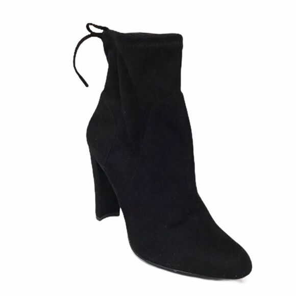 Charles David Black Faux Suede Semi Ankle Boots Sz 9 1/2 - Picture 1 of 8